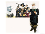 The Pilgrim Fathers Arrive in America Giclee Print by Angus Mcbride
