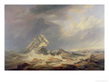Schooner Driven Towards Rocks Giclee Print by John Wilson Carmichael