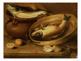 Still Life of Fish and Lemons reproduction procédé giclée par Clara Peeters