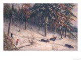 Hunting Moose Giclee Print by Cornelius Krieghoff