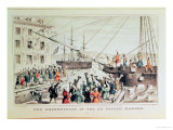 The Boston Tea Party, 1846 Giclee Print by Currier & Ives 