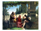 Florentine Troubadours in the 14th Century, 1860 reproduction procédé giclée par Vincenzo Cabianca