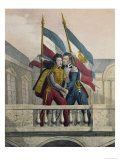 The Duke of Orleans Embracing General La Fayette and Raising the National Colours, c.1830 Giclee Print by Labastide 