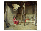 Weavers at Bou-Saada reproduction procédé giclée par Gustave Guillaumet