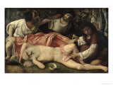 The Mocking of Noah Lámina giclée por Giovanni Bellini
