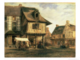 Market Place in Normandy, c.1832 Giclee Print by Pierre Etienne Theodore Rousseau