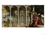 The Annunciation, 1545-50 Giclee-trykk av Paris Bordone The Annunciation, 1545-50 Giclee-trykk av Paris Bordone