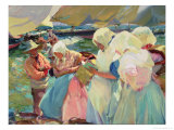 Fisherwomen on the Beach Giclee Print by Joaquín Sorolla y Bastida