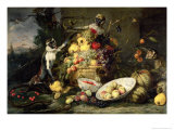 Three Monkeys Stealing Fruit Giclee Print by Frans Snyders Or Snijders