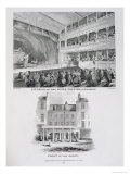 Little Theatre, Haymarket in London and the Front of the Above, Engraved by James Stow Giclee Print by George Jones