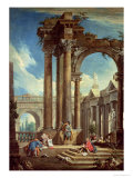 Studying Perspective Among Roman Ruins Giclée-Druck von Antonio Visentini