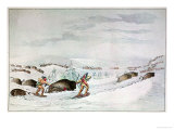 Hunting Buffalo on Snow-Shoes Giclée-Druck von George Catlin