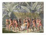 Dancing Festival of Camacani Indians, Brazil, Le Costume Ancien et Moderne, c.1820 Giclee Print by D.k. Bonatti