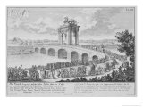 Bridge of Augustus on Via Flaminia, Italy, from Entwurf Einer Historischen Architektur Giclee Print by Johann Bernhard Fischer Von Erlach