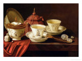 Yixing Teapot and a Chinese Porcelain Tete-A-Tete on a Partly Draped Ledge Giclee Print by Pieter Gerritsz. van Roestraten