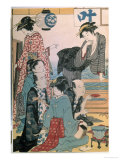 Women of the Gay Quarters, Left Hand Panel of a Diptych Giclee Print by Torii Kiyonaga