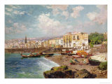 Fishing Boats on the Beach at Marinella, Naples Giclee-trykk av Carlo Brancaccio Fishing Boats on the Beach at Marinella, Naples Giclee-trykk av Carlo Brancaccio