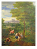 Classical Landscape with Mercury Overseeing the Birth of Bacchus Giclee Print by Peter Rysbrack