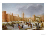 Skaters and Kolf Players Outside the City Walls of Kampen Lámina giclée por Barent Avercamp Skaters and Kolf Players Outside the City Walls of Kampen Lámina giclée por Barent Avercamp