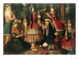 Women and Children in a Garden, 19th Century Lámina giclée