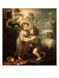The Infants Christ and John the Baptist reproduction procédé giclée par Bartolome Esteban Murillo