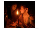 Lady Admiring an Earring by Candlelight Giclee Print by Godfried Schalcken