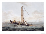 Sailing Canoe of Otaheite, from 'Views in the South Seas', Pub. 1792 Reproduction procédé giclée par John Webber