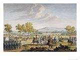 Imperial Guard Manoeuvring in the Presence of the Two Emperors, Tilsit, 1807, Engraved Bovinet reproduction procédé giclée par Jacques Francois Joseph Swebach