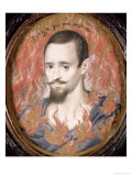 Unknown Man with Flame Background reproduction procédé giclée par Nicholas Hilliard