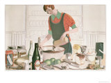 The Christmas Pudding, Poster 1928 Giclee Print by Florence Harrison