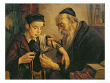 Rabbi Tying the Phylacteries to the Arm of a Boy Giclée-Druck