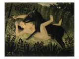 Beauty and the Beast, c.1908 reproduction procédé giclée par Henri Rousseau