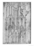 Elevation of the Tower of Laon Cathedral Impressão giclée por Villard de Honnecourt Elevation of the Tower of Laon Cathedral Impressão giclée por Villard de Honnecourt