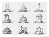 Designs For Food Decoration, Le Cuisinier Parisien by Antoine Careme, Plate 21, Published 1842 Giclee Print by Marie Antoine Careme