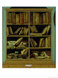 Trompe L'Oeil of a Bookcase, 1710-20 reproduction procédé giclée par Giuseppe Maria Crespi