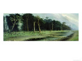 Soldiers Cutting Branches by a River reproduction procédé giclée par Candido Lopez