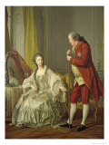 Portrait of the Marquis de Marigny and His Wife, Marie-Francoise Constance Julie Filleul, 1769 Giclee Print by Louis-Michel van Loo