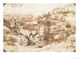 Arno Landscape, 5th August, 1473 Giclee Print by Leonardo da Vinci 