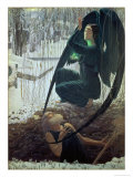 The Death and the Gravedigger, 1900 Giclee Print by Carlos Schwabe