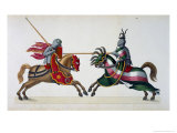 Two Knights at a Tournament, a History of the Development and Customs of Chivalry, c.1842 Giclee Print by Friedrich Martin Von Reibisch