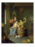Interior with a Couple Celebrating Lámina giclée por Frans Van Mieris Interior with a Couple Celebrating Lámina giclée por Frans Van Mieris