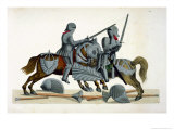 Two Knights at a Tournament, a History of the Development and Customs of Chivalry, c.1842 Giclee Print by Friedrich Martin Von Reibisch