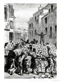 The Barricade, Illustration from Les Miserables by Victor Hugo Giclee-trykk av Gustave Brion The Barricade, Illustration from Les Miserables by Victor Hugo Giclee-trykk av Gustave Brion