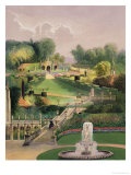 The Garden on the Hill Side, Castle Combe, from 'The Garden's of England', Published 1857 Giclee-trykk av E. Adveno Brooke The Garden on the Hill Side, Castle Combe, from 'The Garden's of England', Published 1857 Giclee-trykk av E. Adveno Brooke