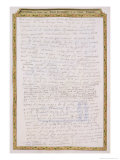 Facsimile of a Letter from Elizabeth I to Francois de Valois, Duc D'Anjou and D'Alencon, c.1825 Giclee Print by Sarah Countess Of Essex