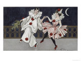 Postcard Depicting Pierrot and His Companion, c.1900 Giclee Print by Florence Hardy
