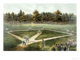 The American National Game of Baseball - Grand Match at Elysian Fields, Hoboken, Nj, 1866 reproduction procédé giclée par Currier & Ives 