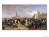 Entrance of the French Expeditionary Corps Into Mexico City, 10th June 1863, 1869 Giclee-trykk av Jean Adolphe Beauce