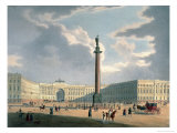 The Alexander Column and the Army Headquarters in St. Petersburg, Printed Lemercier, Paris, c.1840 Giclee Print by Louis Jules Arnout