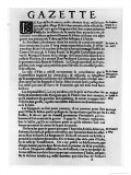 Page of Text from La Gazette Describing the Siege of a Town Near Babylon by King of Persia, 1632 Giclee Print by Theophraste Renaudot